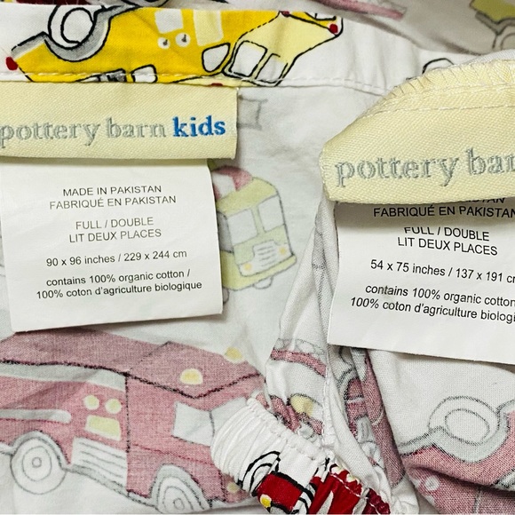 Pottery Barn Fire Truck FULL Sheet Set Organic 100% Cotton - Picture 4 of 6